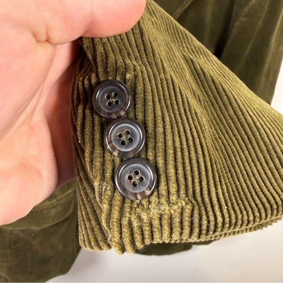 SOLD — Vintage Polo Ralph Lauren XL Olive Corduroy Blazer Coat Academia 90s - Picture 4 of 9